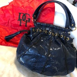 DGH faux snake skin navy bag w dust